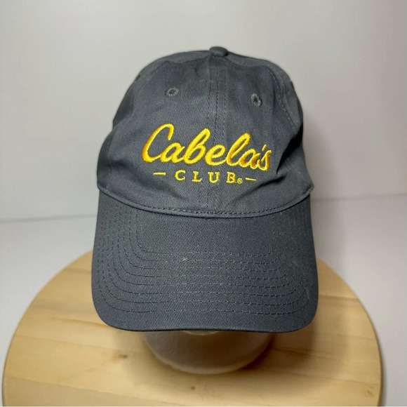 Cabelas Club Mens Adjustablenone Size Fits Most Gray And Gold Embroidering - Picture 1 of 8